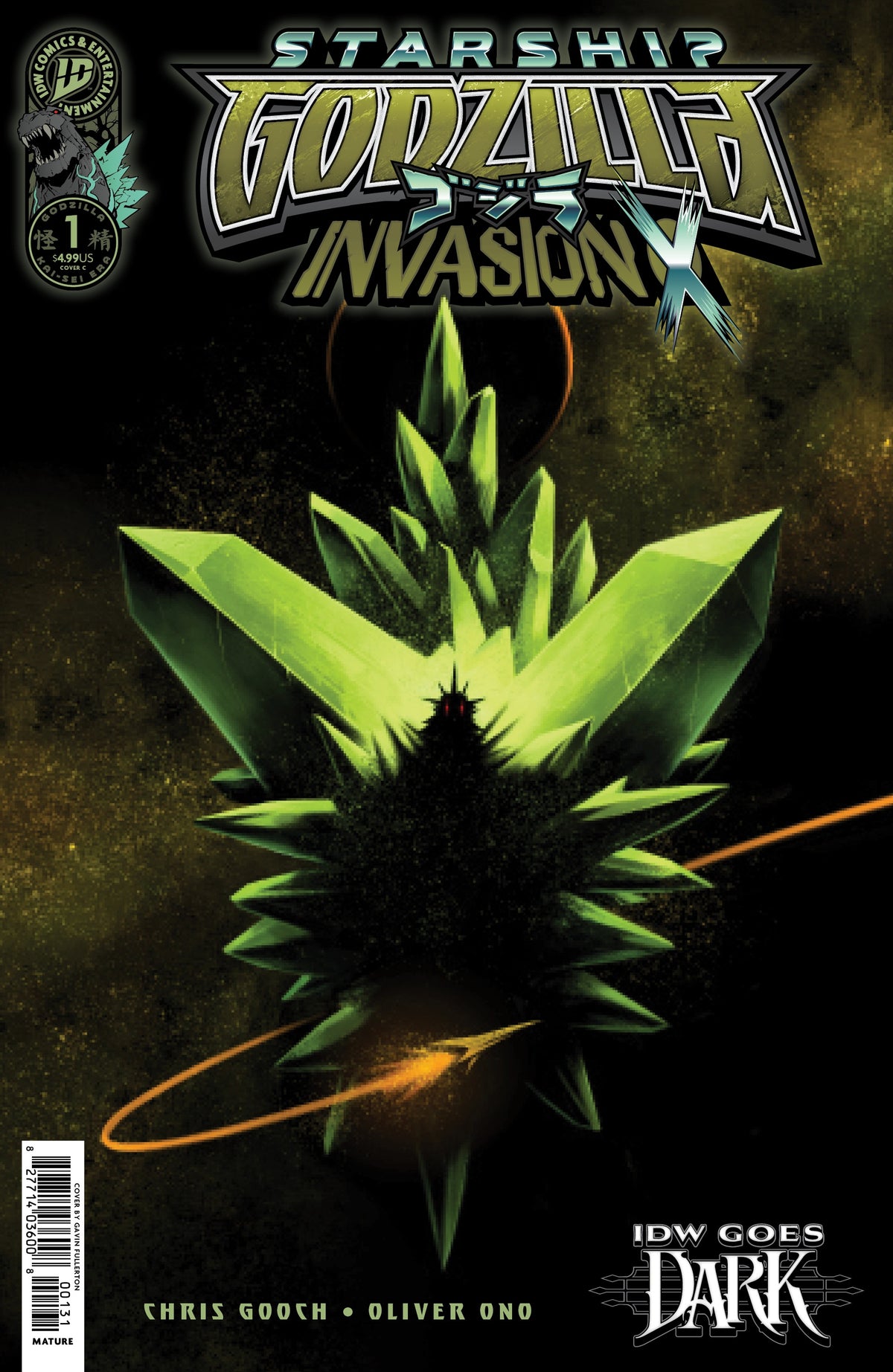 Starship Godzilla: Invasion X #1 Variant C Fullerton IDW Goes Dark Variant