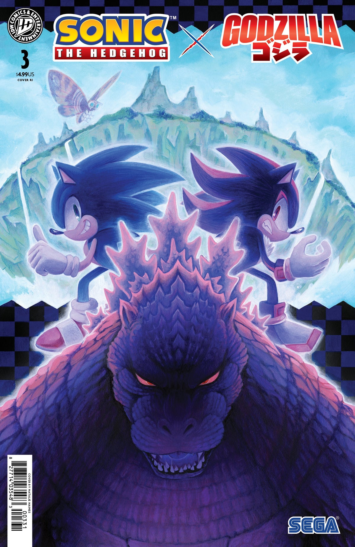 Sonic the Hedgehog x Godzilla #3 Variant RI 15 Haines 1:15